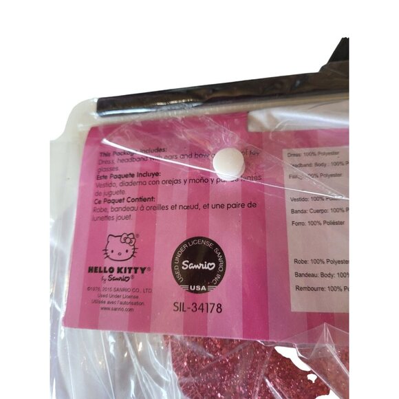 Hello Kitty Dress Costume Girls Sz XL 14-16  with Kitty Ear And Glasses - Picture 3 of 7